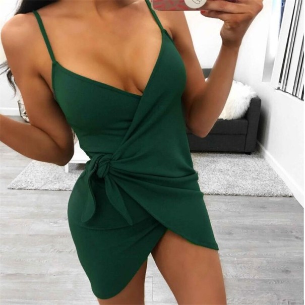 Zawijana mini sukienka zielony L