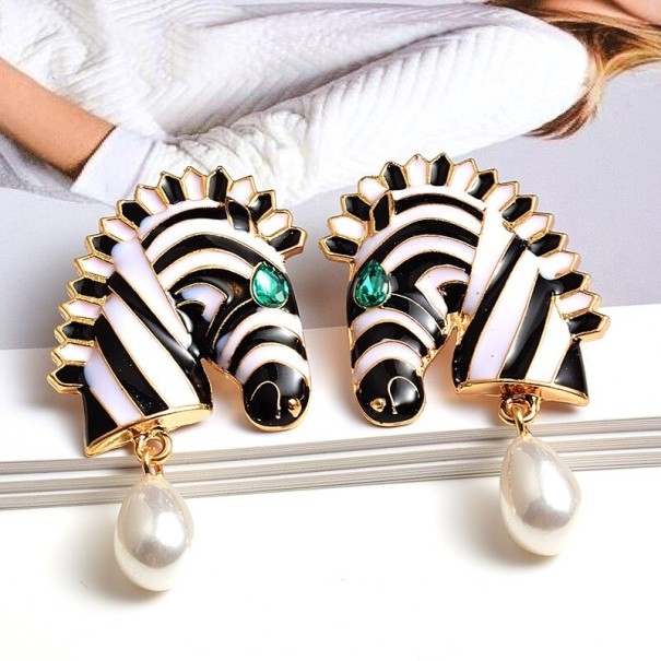 Zebra oorbellen voor dames