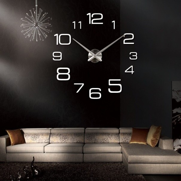 Zegar ścienny samoprzylepny G1711 biały 119 cm