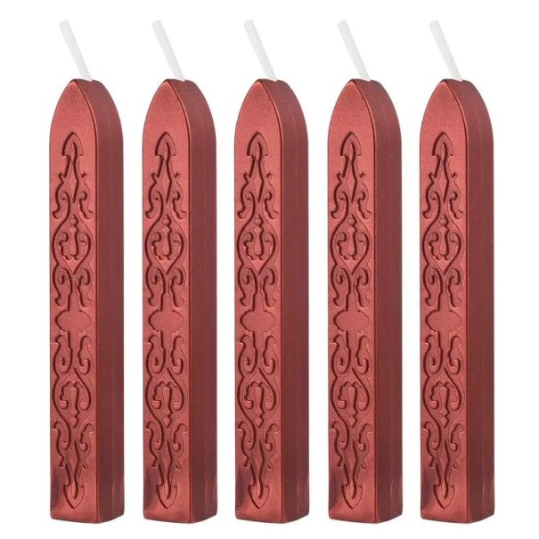 Zegellak met lont 5 stuks Gekleurde zegellak rood