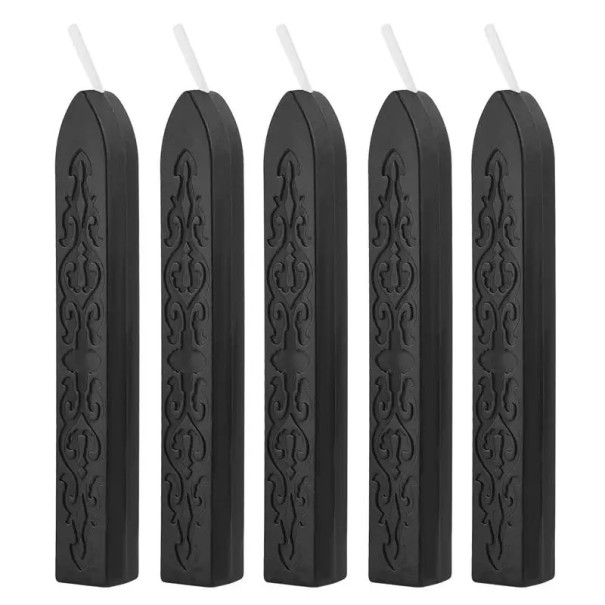 Zegellak met lont 5 stuks Gekleurde zegellak zwart