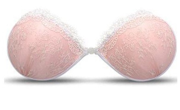 Zelfdragende bh versierd met kant J1595 roze A