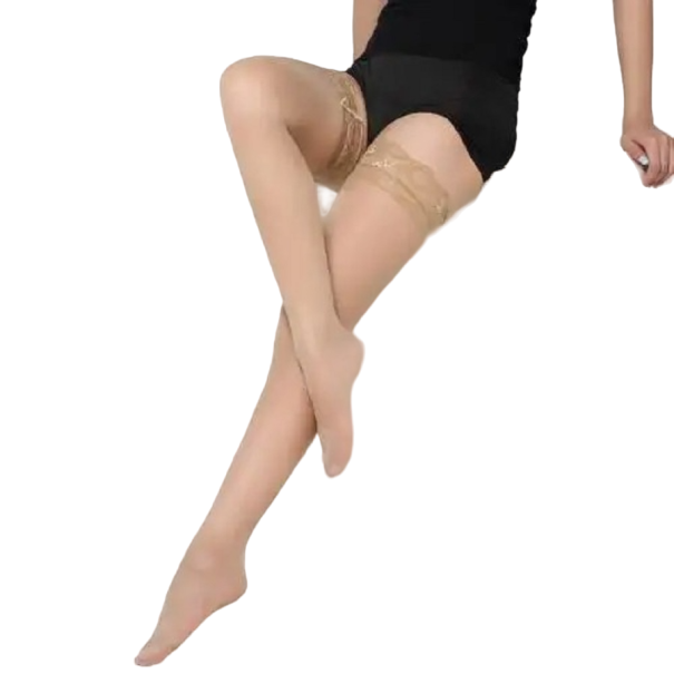 Zelfdragende kousen voor dames beige