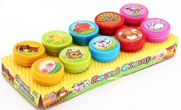 Zelfkleurende kinderstempels 10 stuks 1