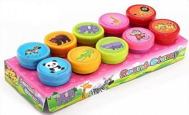 Zelfkleurende kinderstempels 10 stuks 6
