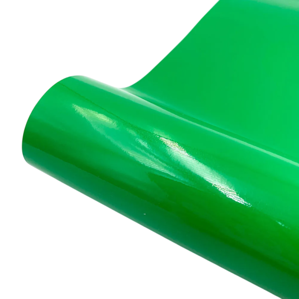 Zelfklevende vinyl glanzende folie 30 x 25 cm Zelfklevende decoratieve folie DIY creaties Glanzend oppervlak Snijden op een plotter Handwerken Decoratie van objecten groen