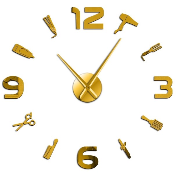 Zelfklevende wandklok G1807 goud 68,5 cm