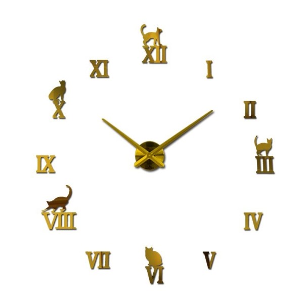 Zelfklevende wandklok G1809 goud 94 cm