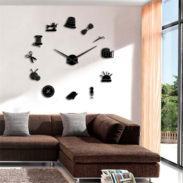 Zelfklevende wandklok G2005 zwart 30 cm