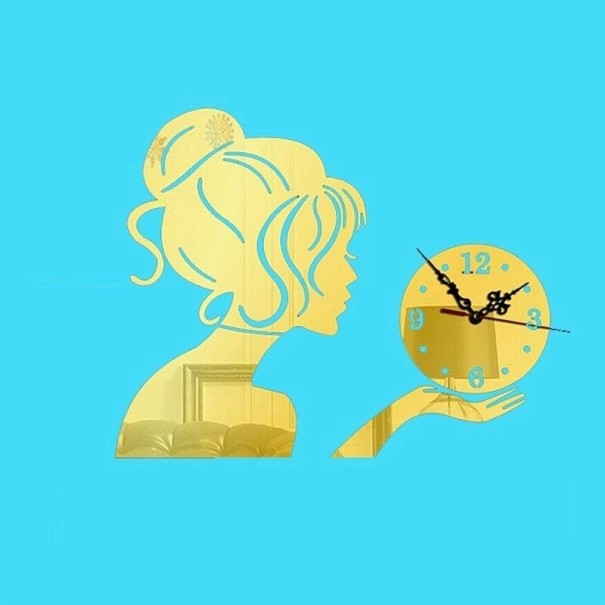 Zelfklevende wandklok G2049 goud