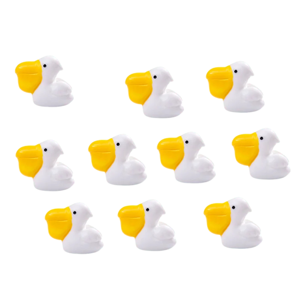 Zestaw 10 sztuk Mini figurka biała gęś 1,8 × 1,6 cm Pryskyrycowa dekoracja do doniczki akwarium lub mini ogródka 3