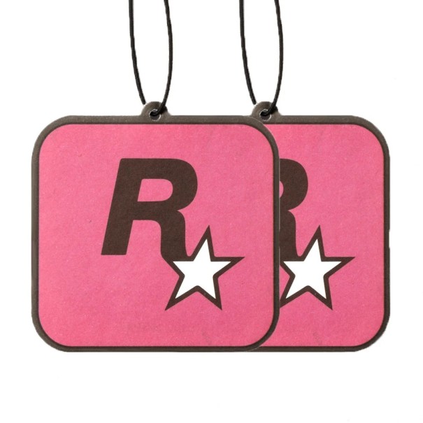 Zestaw 2 Rockstar Wiszących Odświeżaczy Powietrza Samochodowego Zapach Do Wnętrza Aromatyczne Tabletki Dekoracja Olejkiem Eterycznym różowy