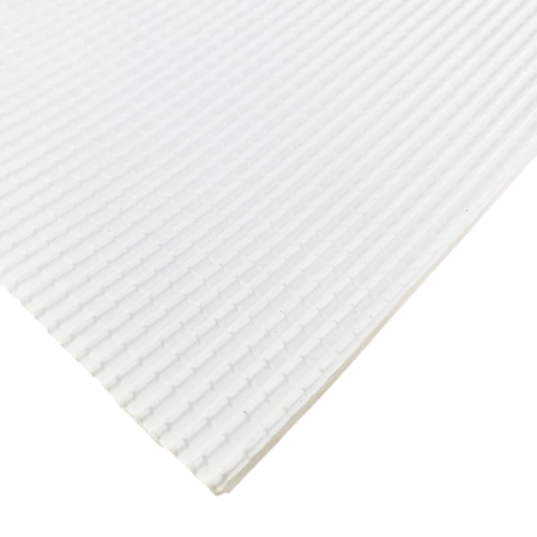Zestaw 2 szt. PVC pokrycie dachowe dla modeli 1:25 20 × 29,5 cm Plastikowe arkusze imitujące dachówki dla dioram modelarskich biały