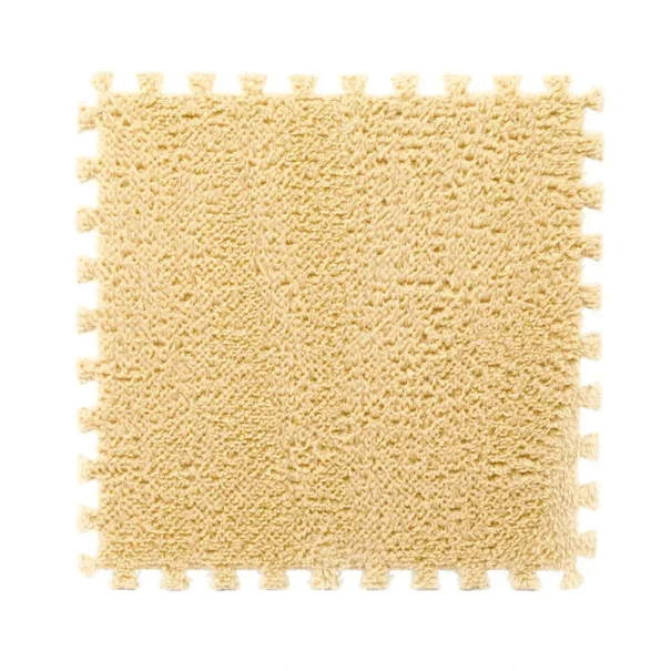 Zestaw 20 szt. miękkiego pluszowego dywanu dziecięcego 30x30 cm Mata piankowa składana do zabawy Dywan puzzle dla dzieci Grubość pianki 1 cm khaki