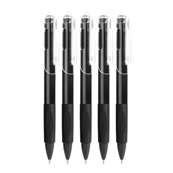 Zestaw 5 długopisów żelowych 0,5 mm Szybkoschnący czarny tusz Gładki druk Długopis kulkowy Artykuły szkolne i biurowe Artykuły papiernicze 15 x 3 x 1,5 cm czarny