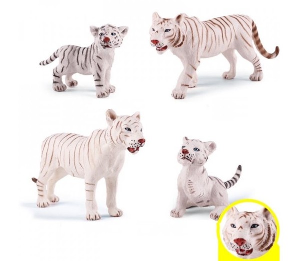 Zestaw białych tygrysów zwierząt 4 szt 1