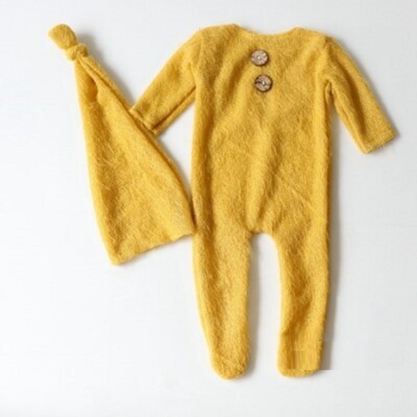 Zestaw czapka i pajacyk żółty