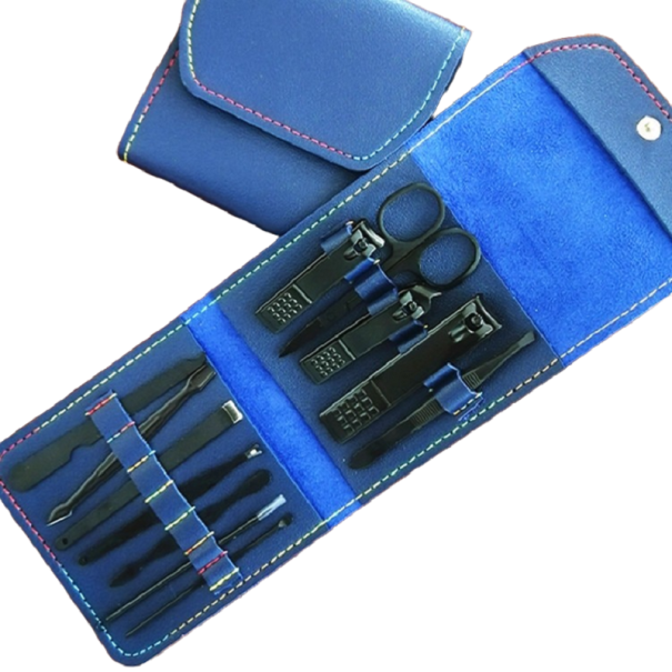 Zestaw do manicure 12 szt. ciemnoniebieski