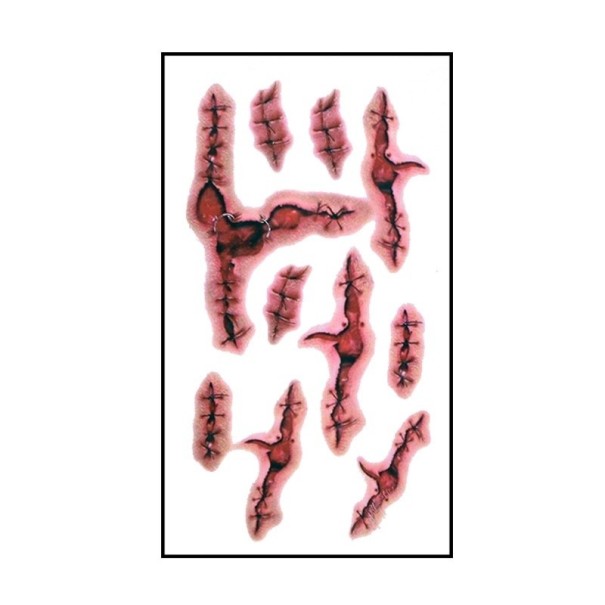 Zestaw fałszywych tatuaży na Halloween 6 sztuk 2