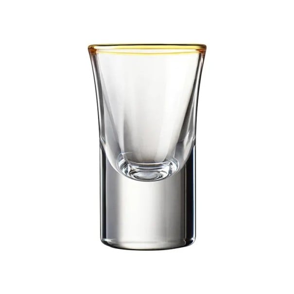 Zestaw kieliszków do shotów 15 ml z pozłacanym rantem 6 szt. Kieliszki do mocnych alkoholi Eleganckie mini kieliszki do alkoholu Mocne alkohole 1