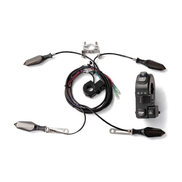 Zestaw LED kierunkowskazów do roweru elektrycznego 48 V i 60 V 4 szt Dynamiczne miganie Multifunkcyjny przełącznik na kierownicę 22 mm Klakson Światła 1