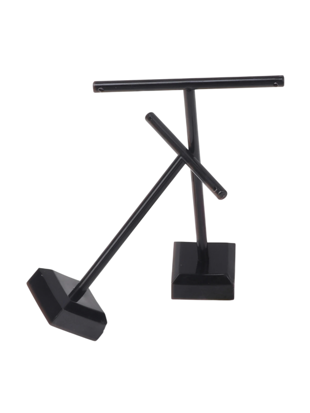 Zestaw stojaków na kolczyki 2 szt. 6 × 10 cm i 8 × 12 cm akrylowy stojak czarny i przezroczysty organizator na kolczyki na stół czarny