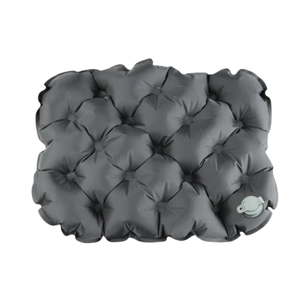Zewnętrzny ultralekki nadmuchiwany podkład 40 x 30 x 5 cm Podróżna składana poduszka TPU nylon Camping Turystyka Piknik 85 g szary