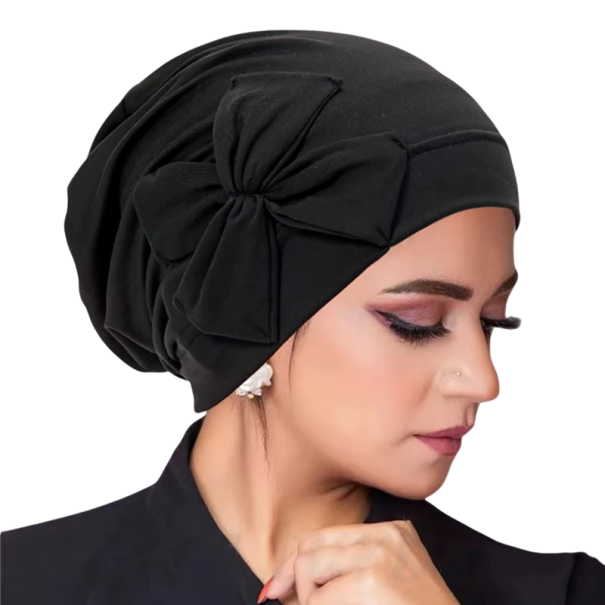 Zijdeksel Muslimse Binnen Hijab Hoofdomtrek 58 cm Turban Sjaal voor het Hoofd Jaarlijkse Eenvoudige Hijab voor Vrouwen en Meisjes zwart
