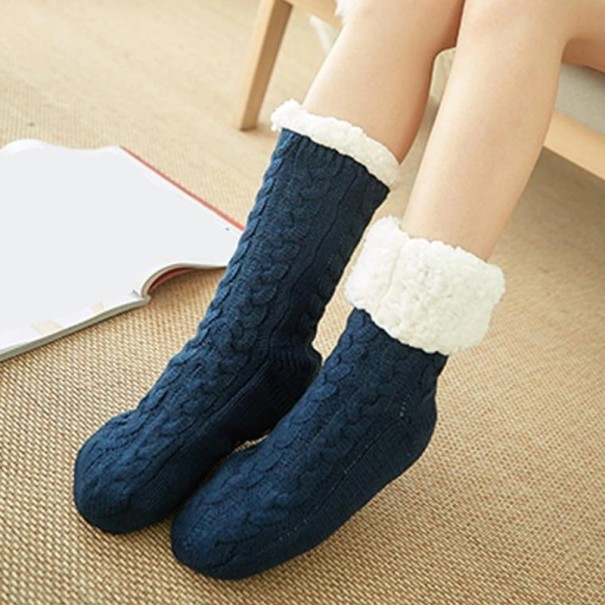 Zimné ponožky P4051 tmavo modrá