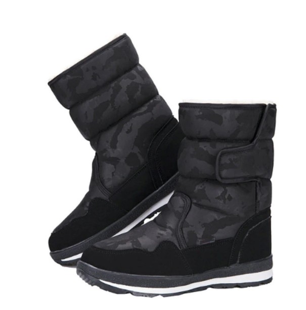 Zimní boty s armádním vzorem J1018 černá 36