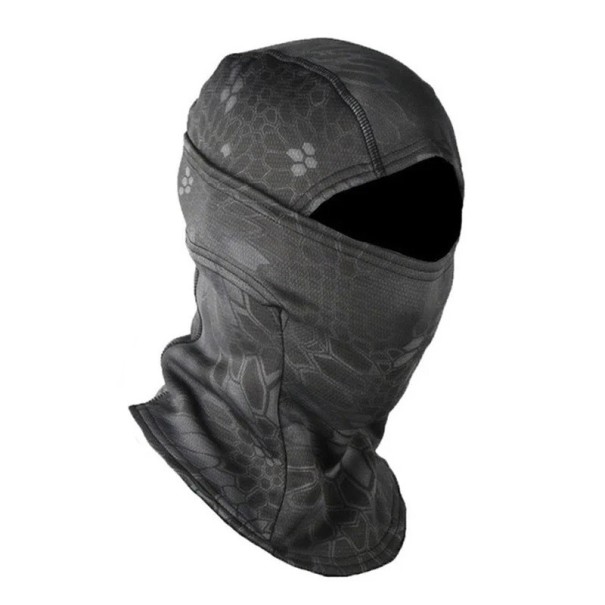 Zimní fleecová kukla 38 x 23 cm Maskáros szélálló meleg teljes arcvédő maszk poliészterből síeléshez, kerékpározáshoz és motorozáshoz sisak alatt szürke