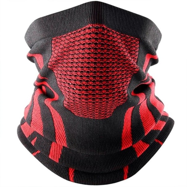 Zimní kukla 40 x 22 cm Unisex větruodolná a elastická maska z nylonu a spandexu na lyže snowboard motocykl i kolo více barev červená