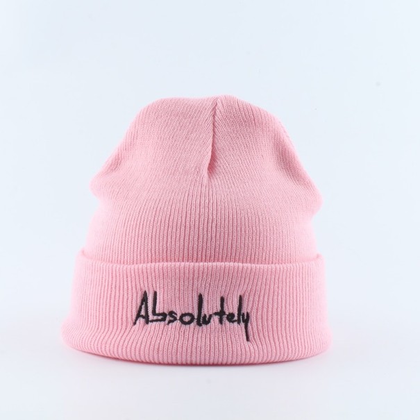 Zimní kulich s nápisem růžová
