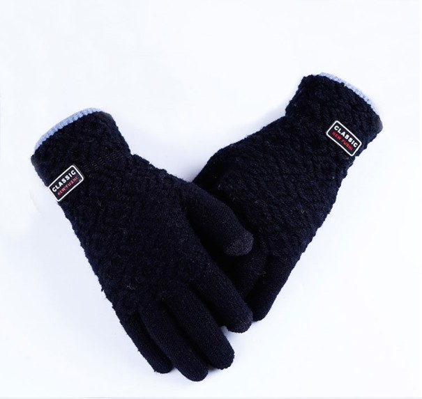 Zimní pletené rukavice J2986 černá