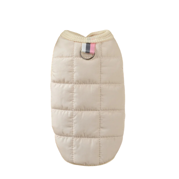 Zimní zateplená bunda pro psy Větruodolná bunda pro malé psy Vycpaný kabátek pro psy Měkká psí vesta s podšívkou 2,5 - 3,5 kg béžova