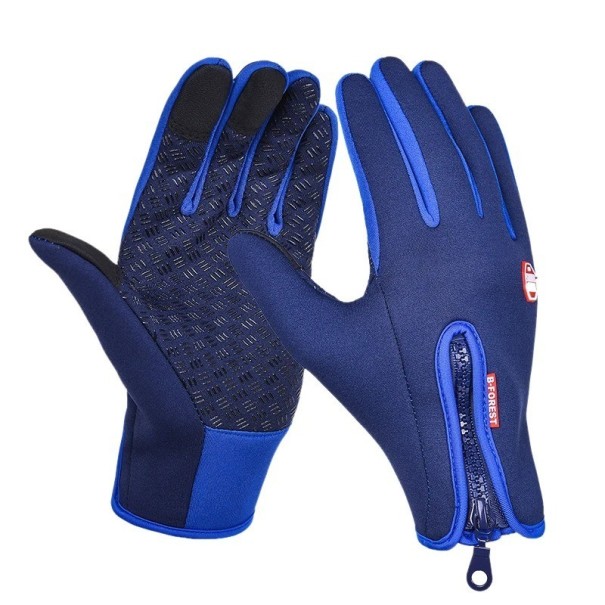Zimní zateplené unisex rukavice Sportovní teplé rukavice s podporou dotyku dipleje pro muže i ženy modrá M