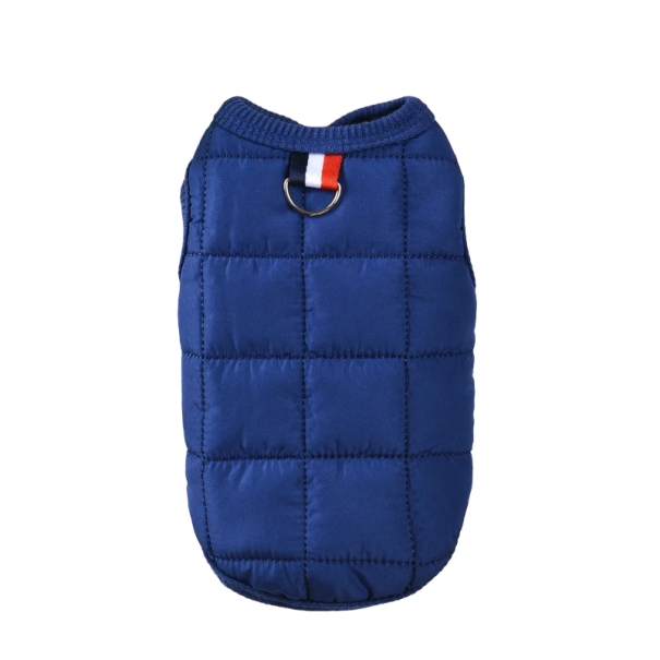 Zimowa ciepła kurtka dla psa Kurtka wiatroszczelna dla małych psów Wyściełana kurtka dla psa Miękka wyściełana kamizelka dla psa 2,5 - 3,5 kg niebieski