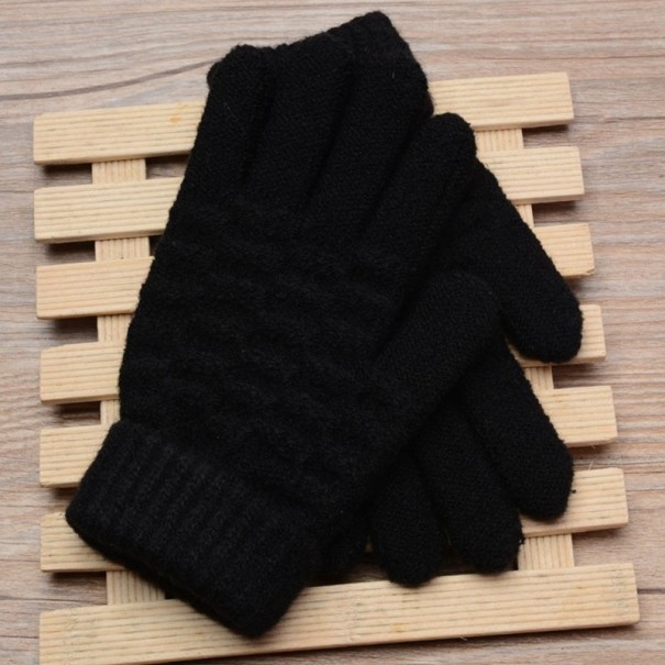 Zimowe rękawiczki z dzianiny czarny