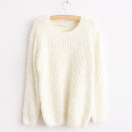 Zimowy sweter damski - Biały 1