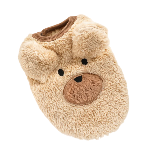 Zimowy ubranko dla psa XXS Ciepły, miękki strój dla małych psów 0,5–1 kg 25 cm w klatce piersiowej 15 cm długości grzbietu Kurtka w stylu misia z uszkami jasny brąz