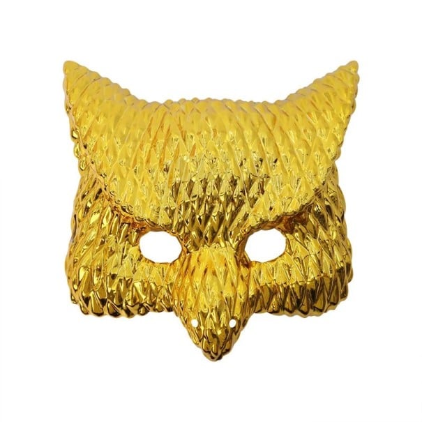 Złota maska zwierzęca kot plastikowy ochraniacz twarzy z regulowanymi gumkami kostium Halloween cosplay bal maskowy 1