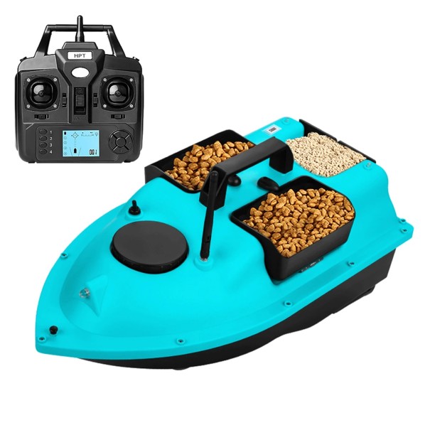 Zöld GPS etetőcsónak 50 x 26 x 21 cm 12000 mAh 3 etetőkamra 500 m hatótávolság automatikus visszatérés 1