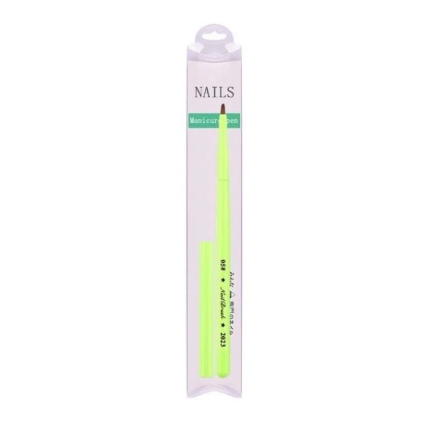 Zöld kozmetikai ecset NailBrush 2023 6 mm a körmökhez finom és minimalista minták festéséhez 1