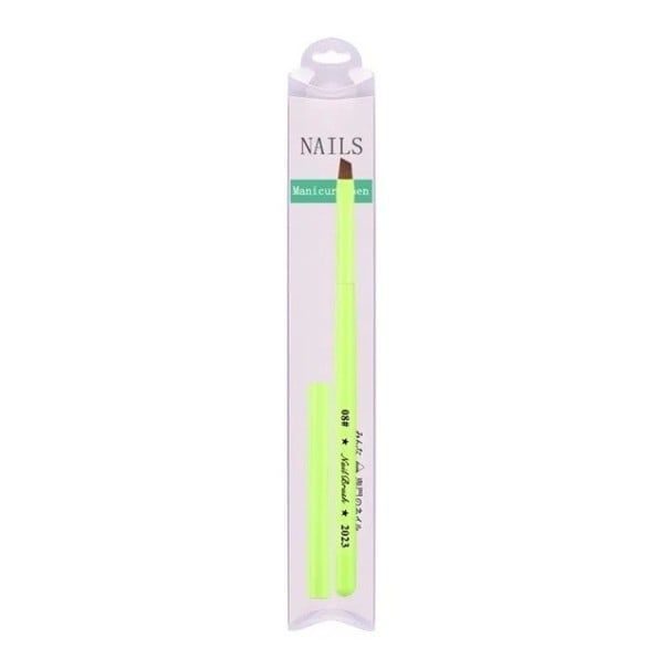 Zöld kozmetikai ecset NailBrush 2023 9 mm a finom körömfestéshez, minimalista mintákhoz és köröm művészethez 1