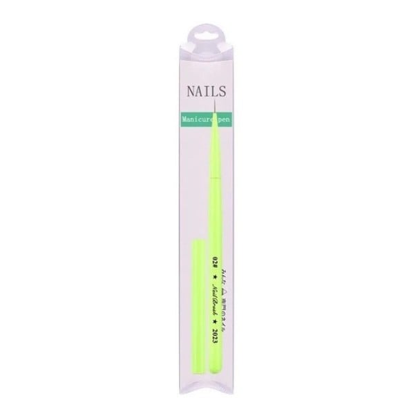 Zöld kozmetikai ecset NailBrush 2023 9 mm köröm művészethez, finom minták festésére, professzionális és otthoni használatra 1