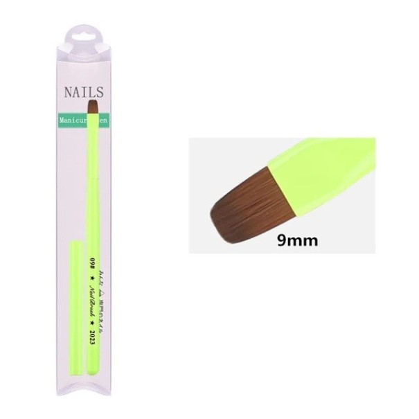 Zöld kozmetikai ecset NailBrush 2023 9 mm körömfestéshez - finom és elegáns minták professzionális és otthoni használatra 1