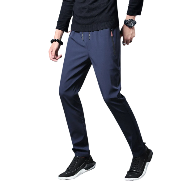 Zomer heren snel drogende broek Sport slim fit broek voor hardlopen, wandelen, training, ademende dunne broek voor warm weer blauw 3XL