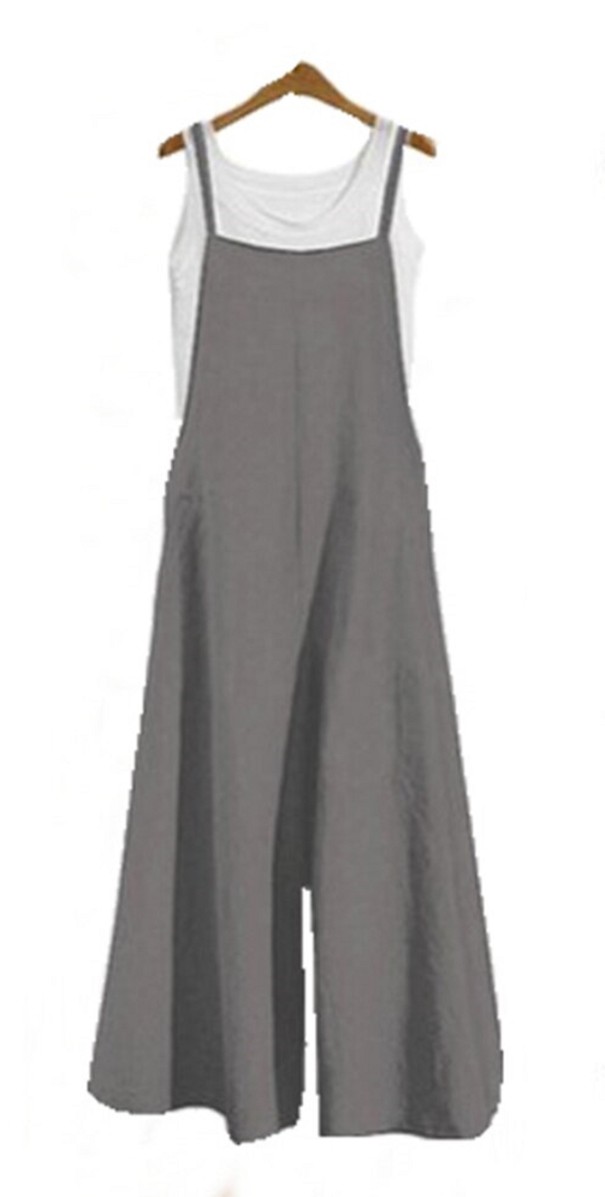 Zomerjumpsuit voor dames met bandjes grijs XXL