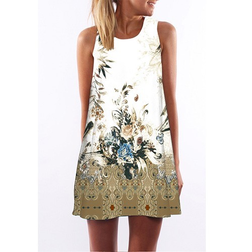 Zomerjurk met print voor dames A740 XL 22