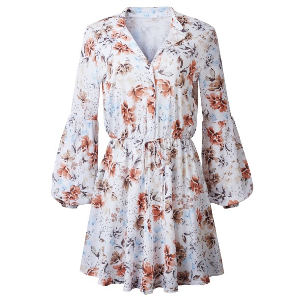 Zomerminijurk met lange mouwen XL